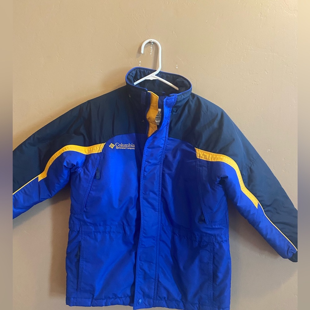 Columbia Boys Blue & Black Coat Ski Parka Puffer Jacket size 10/12 blue